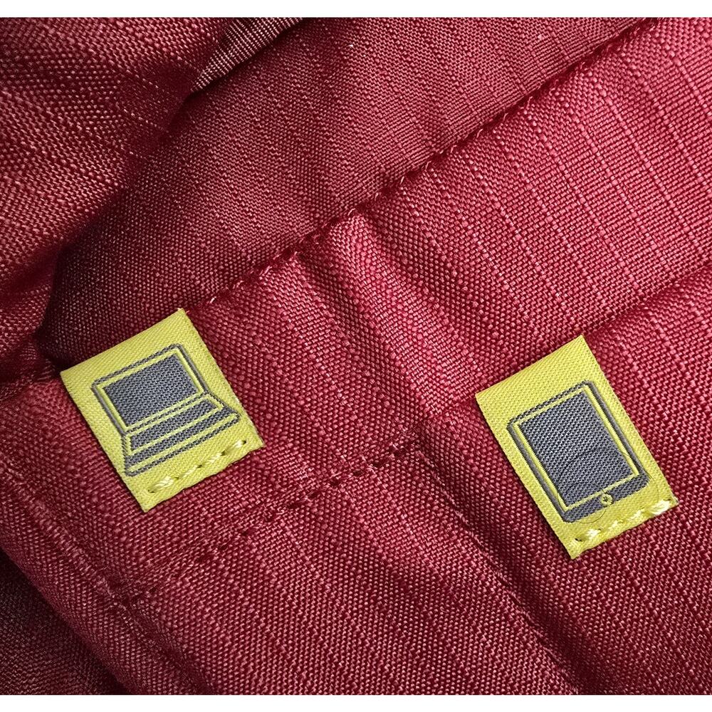 Mandarina Duck Laptop Bag Tank Briefcase Messenger Red Nylon Rubber 16"x12.5" - Picture 15 of 16